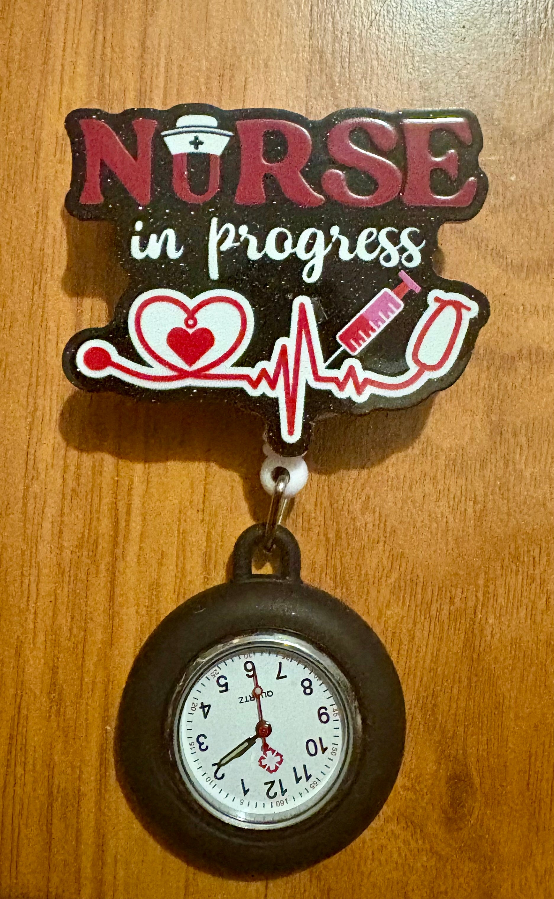 Nursing student badge reel 🩺 🖤