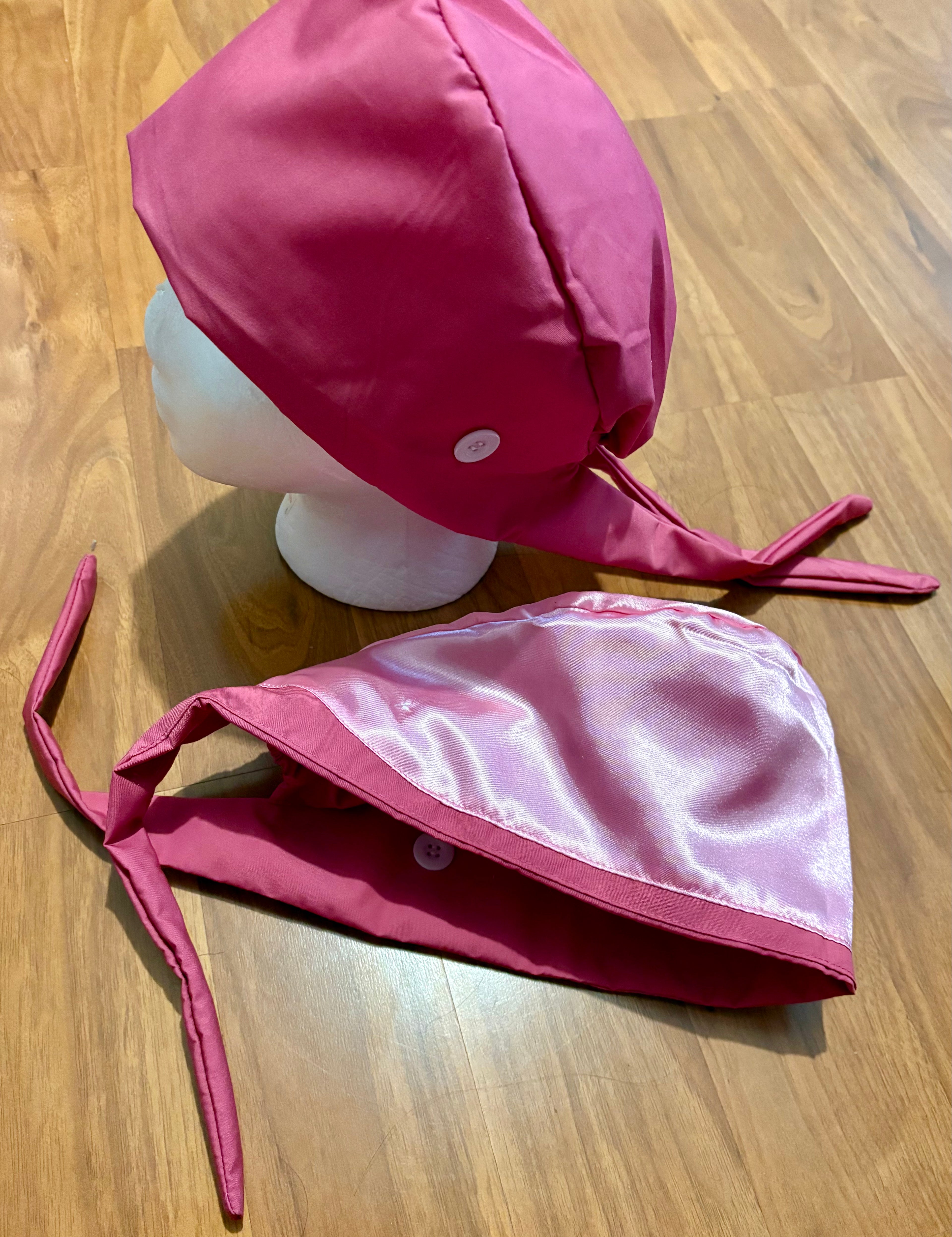 Pink Solid Satin lined Scrub Cap 💕